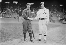 Johnny Evers, Boston NL and Eddie Plank, Philadelphia AL (baseball), 1914. Creator: Bain News Service.