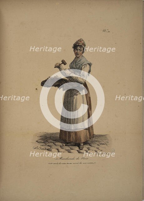 Nut seller. From the Series "Cris de Paris" (The Cries of Paris), 1815. Creator: Vernet, Carle (1758-1836).