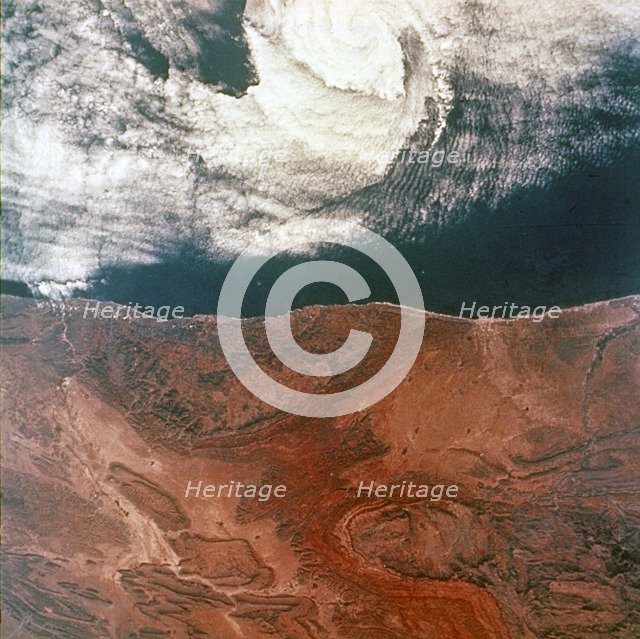 Earth from space - eye of a storm seen from Gemini 5, 1965. Creator: NASA.