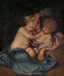 Two Infants, Personifications of Spring and Autumn, 1650-c.1670. Creator: Thomas Willeboirts.