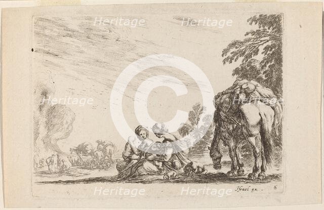 Gypsies at Rest, 1642. Creator: Stefano della Bella.