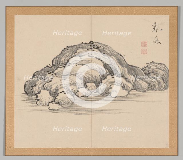Double Album of Landscape Studies after Ikeno Taiga, Volume 1 (leaf 12), 18th century. Creator: Aoki Shukuya (Japanese, 1789).
