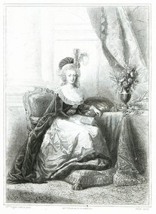 Marie-Antoinette of Austria (1755-1793), queen consort of France, wife of Louis XVI, engraving fr…