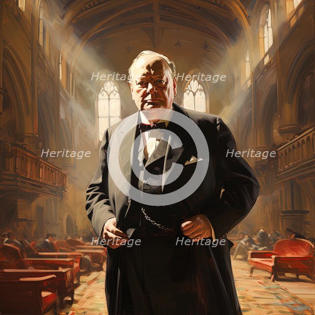 AI IMAGE - Portrait of Winston Churchill, 1950s, (2023). Creator: Heritage Images.