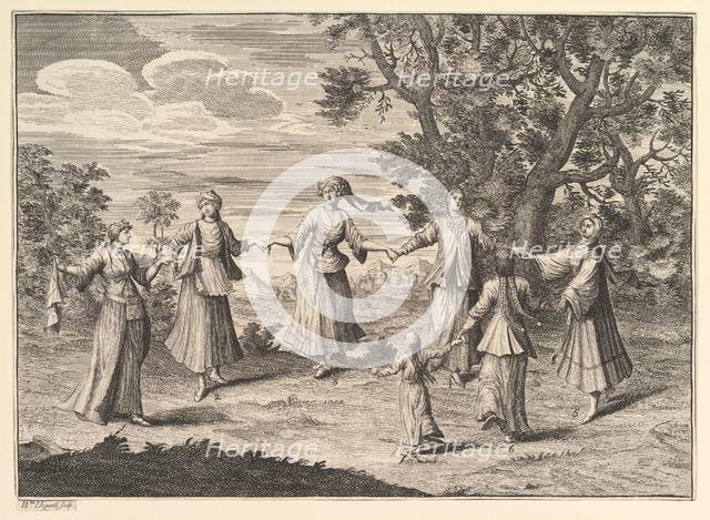 A Native Dance (Aubry de La Mottraye's "Travels throughout Europe, Asia and into Part o..., 1723-24. Creator: William Hogarth.