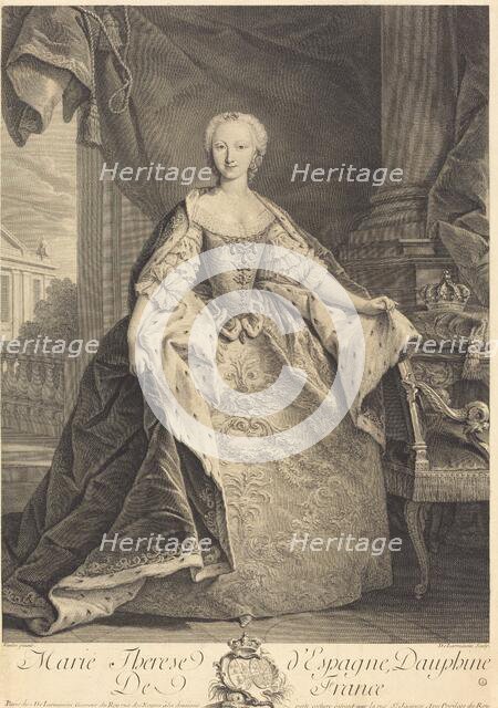Marie Therese of Spain, Dauphine of France. Creator: Nicolas de Larmessin.