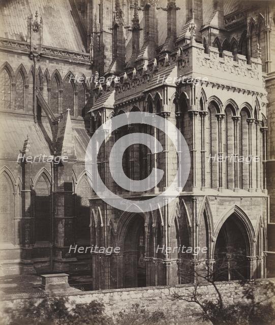 Lincoln Cathedral: The Galilee Porch, c. 1857. Creator: Roger Fenton (British, 1819-1869).