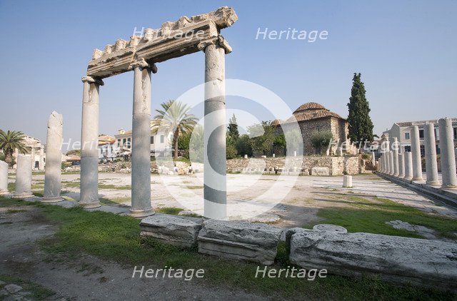 A portico in the Roman Agora of Athens, Greece. Artist: Samuel Magal
