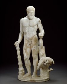 Marble statuette of Hercules and the Erymanthian boar, 2nd century. Artist: Unknown.