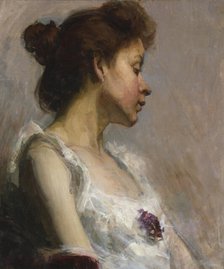 Portrait of the Artist's Wife, (1897?). Creator: Henry Ossawa Tanner.