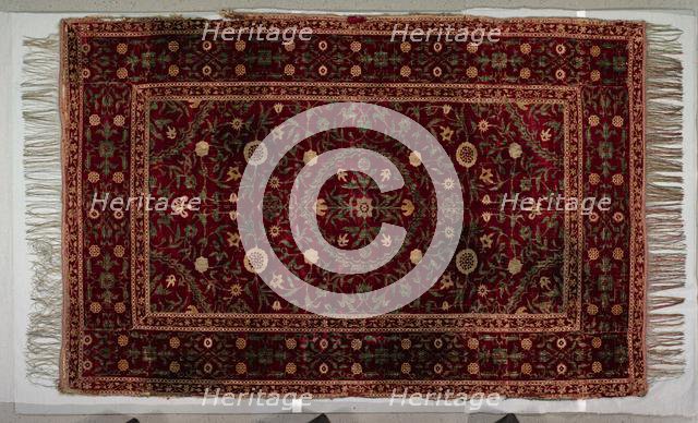 Floorspread with medallion pattern, 1650-1700. Creator: Unknown.