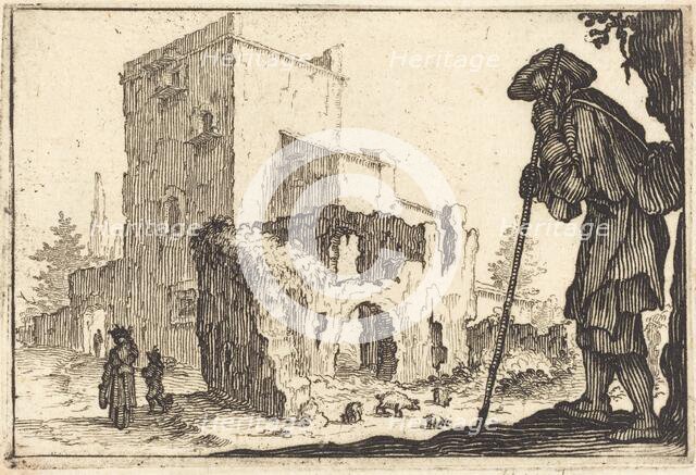 Shepherd and Ruins, c. 1617. Creator: Jacques Callot.