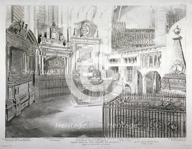 St Paul's Chapel, Westminster Abbey, London, 1812. Artist: J Bluck