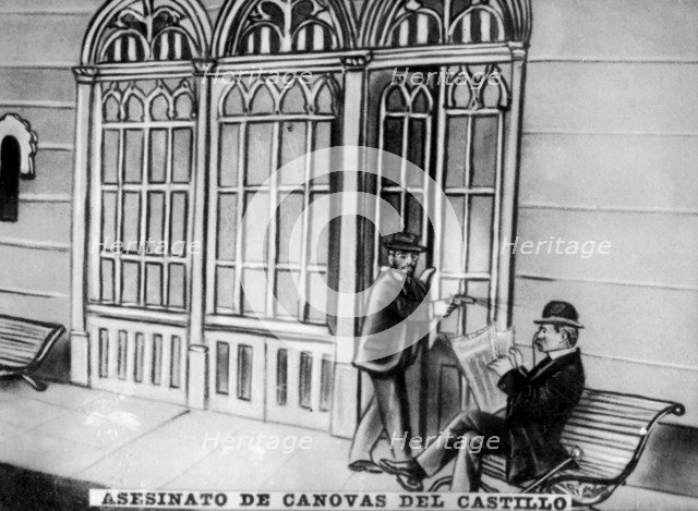 Assasination of Antonio Cánovas del Castillo, 1897. Artist: Unknown