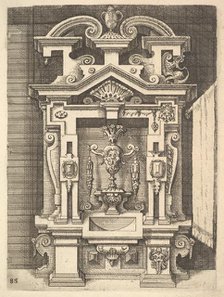 Design for a Lavabo, Plate 85 from Dietterlin's Architectura, 1598. Creator: Wendel Dietterlin the Elder.