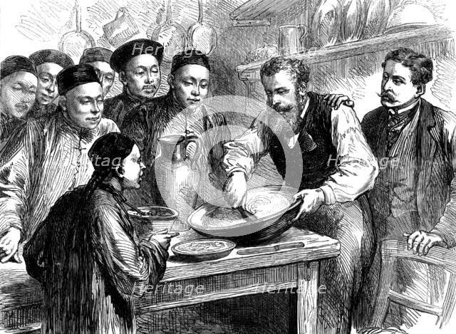 Making a Christmas Pudding in China, 1873. Creator: Unknown.