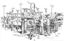 Lord Lonsdale’s travels in the Arctic regions: Esquimaux cemetery, Noumachock, Alaska, 1890. Creator: Unknown.