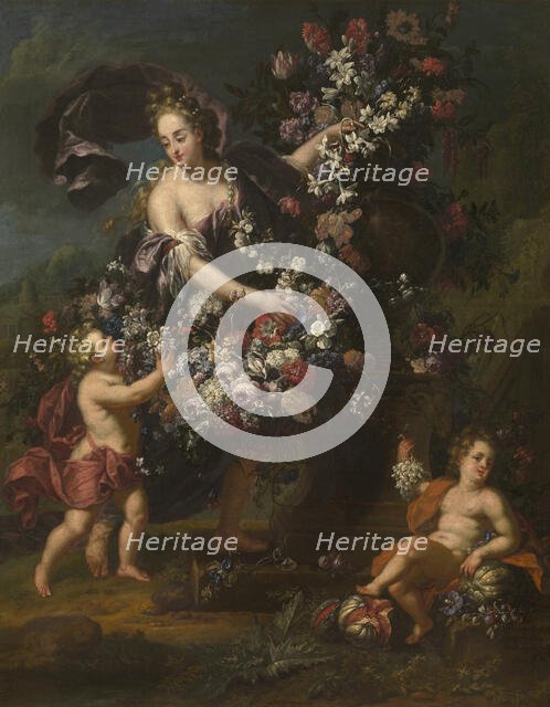Allegorical Figure with Flowers, 1696. Creator: Gaspar Peeter Verbruggen II.