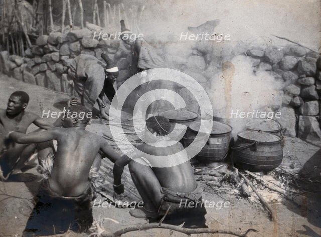 South Africa: African people at Chief Latumba's kraal near Zwarkop, 1905. Creator: Ernest Maylard.