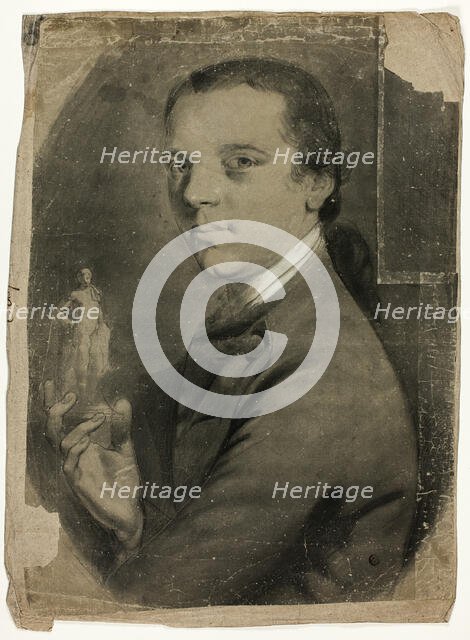 Young Man Holding Statuette, 1760. Creator: John Russell.