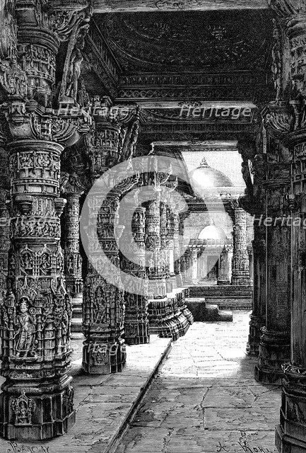 Interior of a Jaina Temple, Mount Abu, Rajasthan, India, 1895. Artist: Unknown
