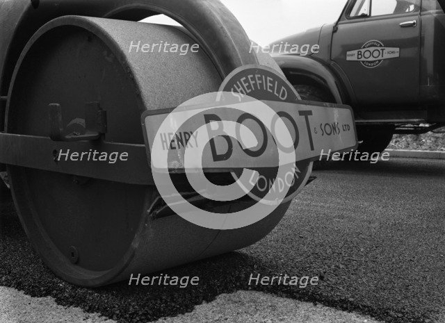 Henry Boot road roller and a Bedford A3S Tipper, 1955.  Artist: Michael Walters