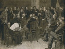 'Lenin Debating with the Narodnik Vorontsov (1894)', (1939). Creator: Aleksandr Viktorovic Moravov.