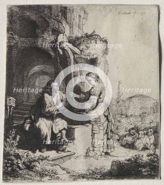 Christ and the Woman of Samaria Among Ruins, 1634. Creator: Rembrandt van Rijn (Dutch, 1606-1669).