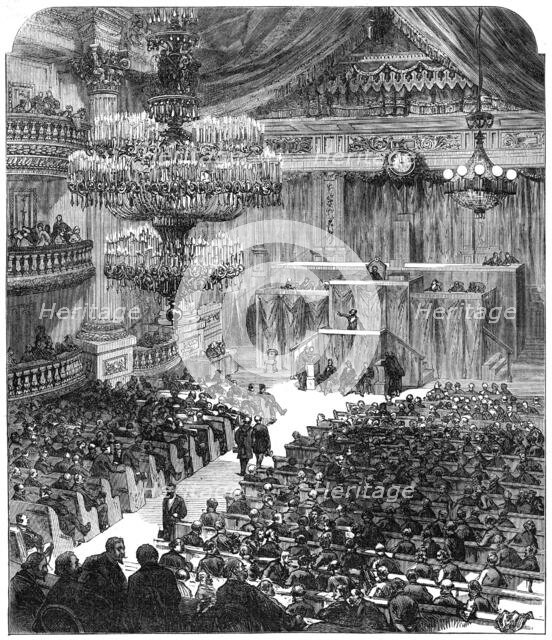 The National Assembly at Bordeaux discussing the terms of peace, 1871. Creator: Unknown.