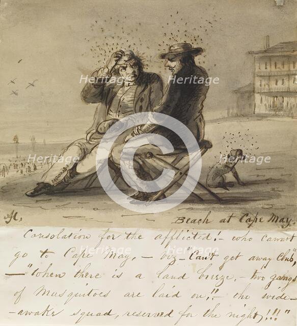 Beach at Cape May, c1840. Creator: Alfred Jacob Miller.