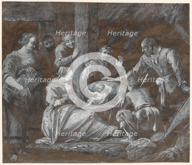 The Adoration of the Shepherds, late 1650s. Creator: Gerrit van Battem.