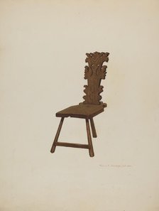 Three Legged Chair, 1935/1942. Creator: Francis Jennings.
