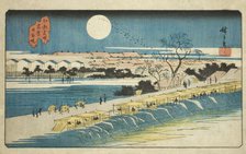 Nihon Embankment near the Yoshiwara (Yoshiwara Nihon-zutsumi), from the series..., c. 1835/38. Creator: Ando Hiroshige.