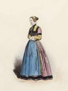 Young at Cologne, in the modern age, color engraving 1870.