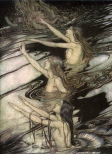 The Rhine Maidens, from 'Siegfried and The Twilight of the Gods' by Richard Wagner, 1911.Artist: Arthur Rackham
