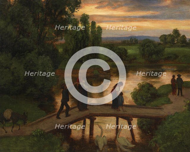 The Bridge (Summer Evening), 1892. Creator: Thoma, Hans (1839-1924).