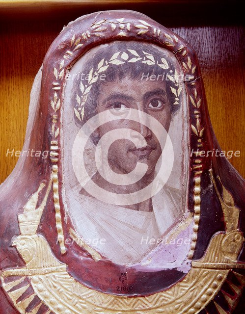 Mummy case and portrait of Artemidorus, from Hawara, Egypt, Roman Period, c100-c120. Artist: Unknown