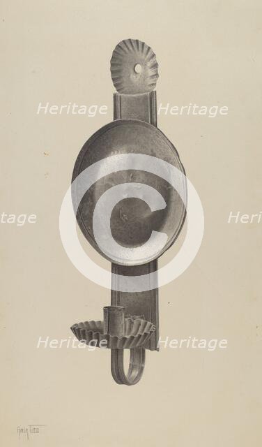 Candle Sconce, c. 1941. Creator: Amelia Tuccio.