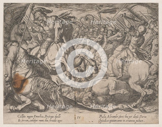 Plate 4: Alexander Battling the Persians, from The Deeds of Alexander the Great, 1608. Creator: Antonio Tempesta.