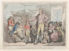 The Surprising Irish Giant of St. James's Street, March 27, 1785., March 27, 1785. Creator: Thomas Rowlandson.
