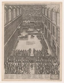 Speculum Romanae Magnificentiae: A Papal Gathering in the Sistine Chapel, Michelangelo's L..., 1582. Creator: Giovanni Ambrogio Brambilla.
