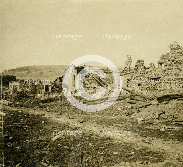 Ruins of Les Éparges, northern France, c1914-c1918.  Artist: Unknown.