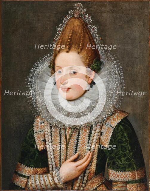 Portrait of Holy Roman Empress Anna of Tyrol (1585-1618), c1600. Creator: Pourbus; Frans (II); (School) ().