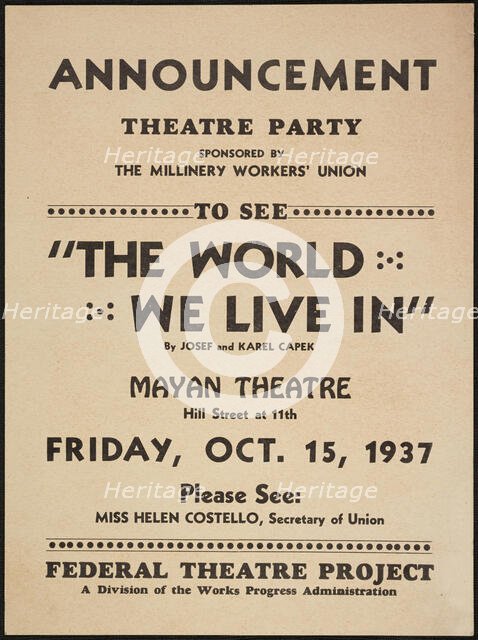 The World We Live In, 1937. Creator: Unknown.