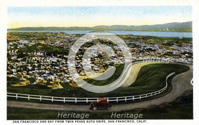 San Francisco from Twin Peaks Auto Drive, San Francisco, California, USA, 1921. Artist: Unknown