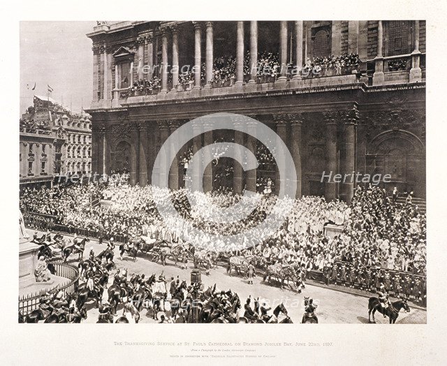 St Paul's Cathedral during the Diamond Jubilee thanksgiving service for Queen Victoria, June 1897. Artist: Anon