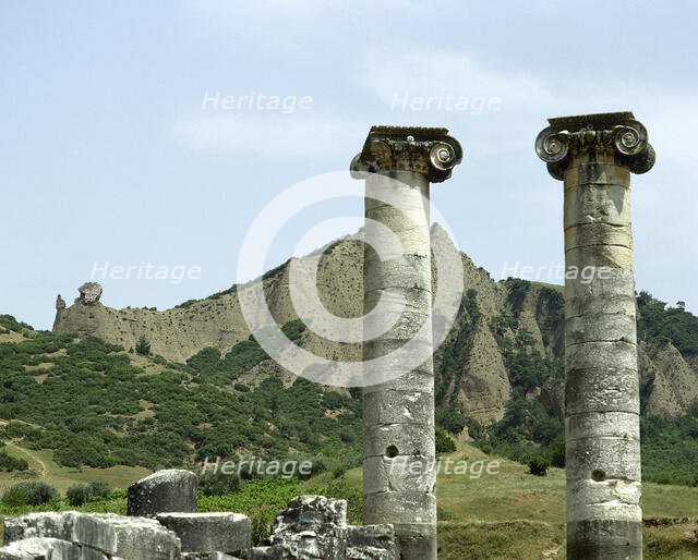 Ionic columns, Temple of Artemis, Sardis, Turkey, 1999. Creator: Unknown.