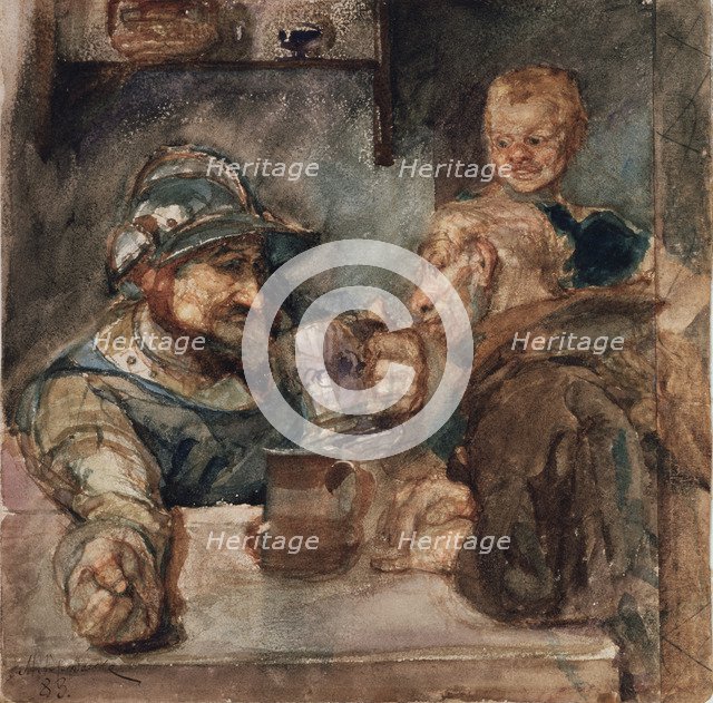 Over a Beer Tankard, 1883. Artist: Vrubel, Mikhail Alexandrovich (1856-1910)