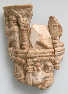 Ivory Fragment with Figures, Coptic, 4th-7th century. Creator: Unknown.