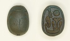 Scarab: Uraeus with Lotus, Egypt, New Kingdom, Dynasties 18-20 (about 1550-1068 BCE). Creator: Unknown.